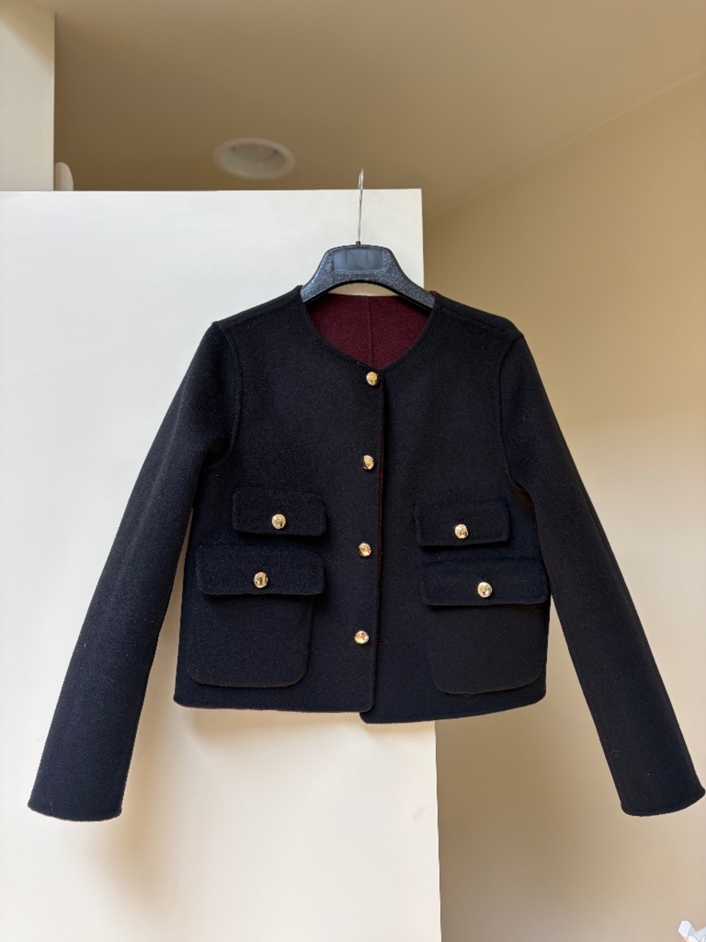 Maje reversible wool jacket, size M/38, NWT